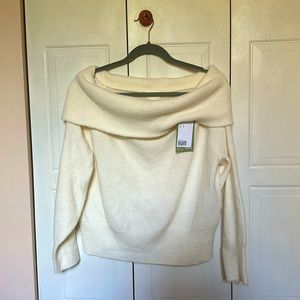 H&M white off shoulder sweater